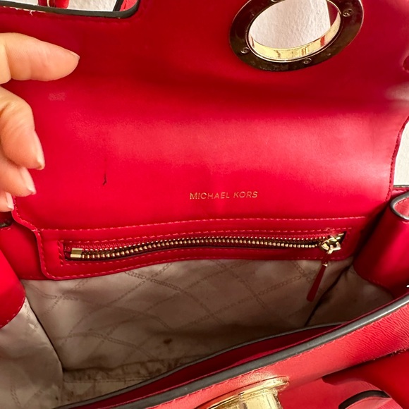 Michael Kors Saffiano Red Medium Bag - Picture 6 of 8